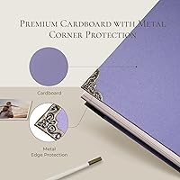 Vista 3 de Vienrose Álbum de fotos autoadhesivo de 40 páginas, tapa dura DIY, álbum de recortes con 3 anillas para niños, bodas, bebés, familia, púrpura