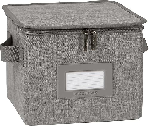 Covermates Keepsakes - Caja de almacenamiento con cremallera superior - Poliéster resistente - Asas reforzadas - Diseño apilable - Almacenamiento