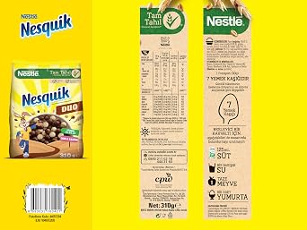 Nestle Nesquik Duo Cocoa Wheat and Corn Flakes 310 gr