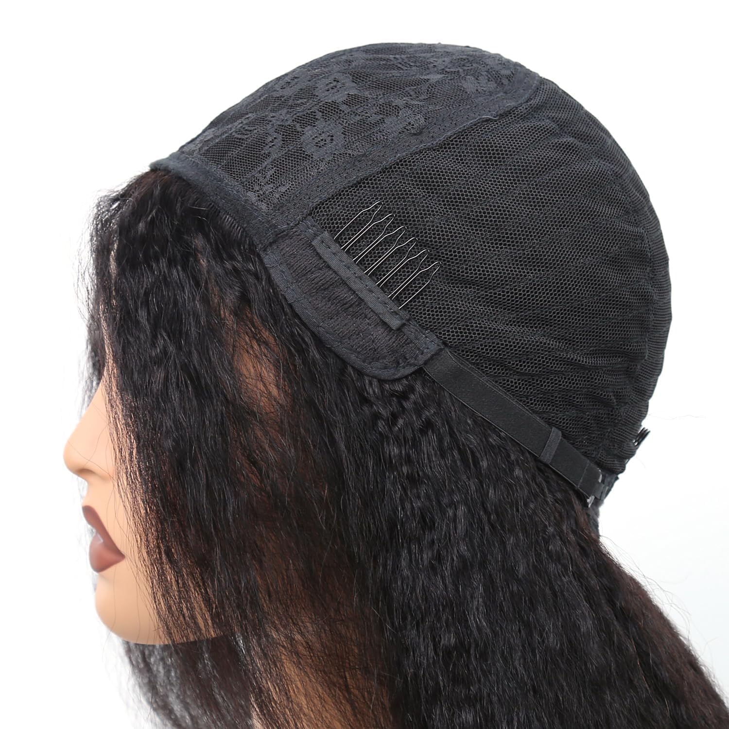 Perücke aus menschlichem Yaki-Haar, gerade, menschliches Haar, für Damen, 180 % Dichte, Perücke für Damen, natürlich, brasilianisch, klebstofffrei, Kinky Straight, menschliches Haar, natürliches