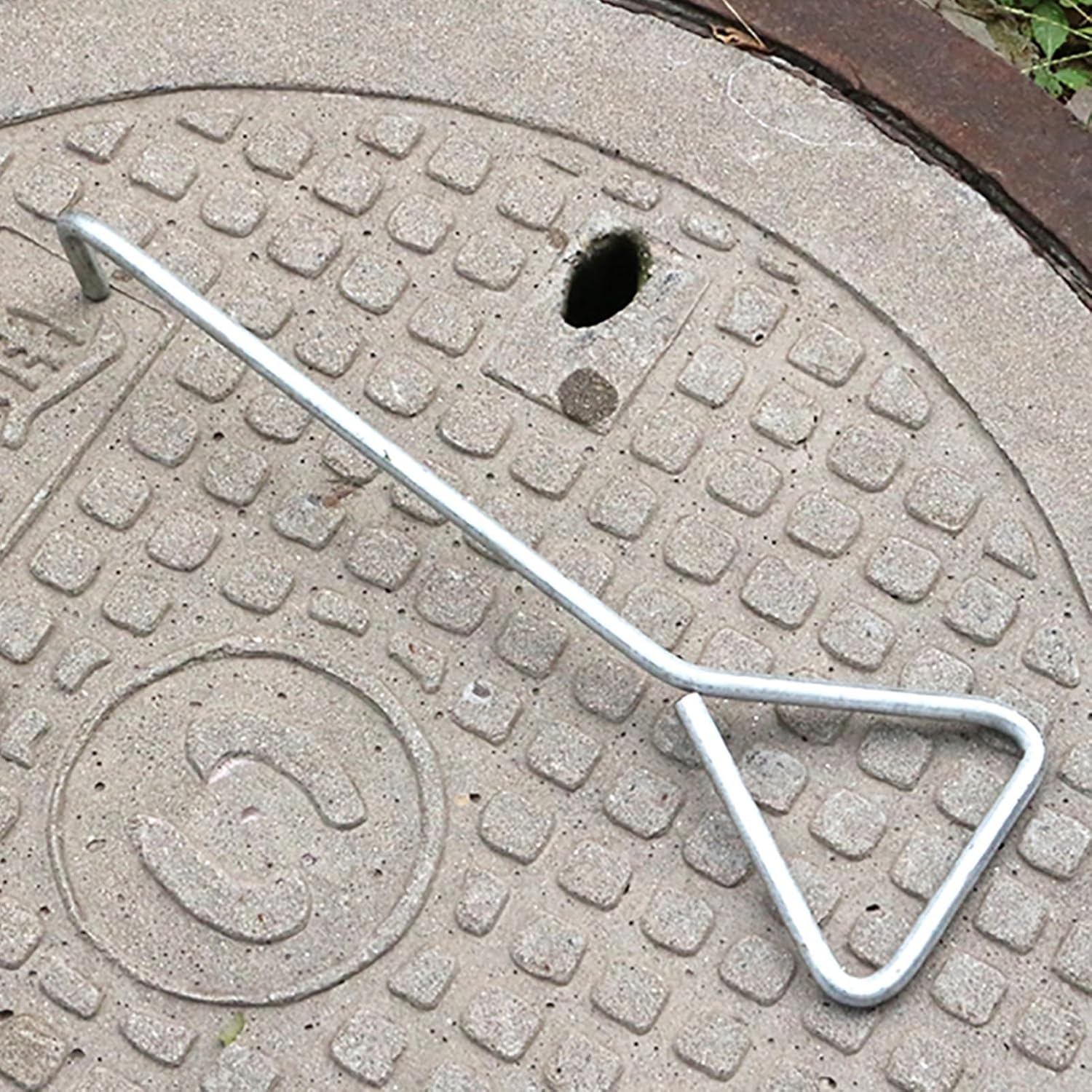 SOLUSTRE 2pcs Manhole Cover Hook Lifter Stainless Steel T-Shaped Hook - View #3