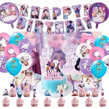 33PCS Demon Birthday Decorations, Party Decorations Supplies with Banner Cake Topper Balloons for Birthday Party