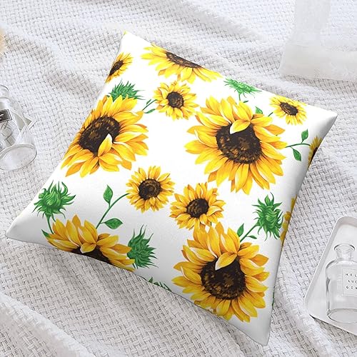 Miniatura 7 de Funda de almohada cuadrada con diseño de girasol amarillo para sofá, sillón, decoración del hogar, dormitorio, sala de estar, funda de almohada