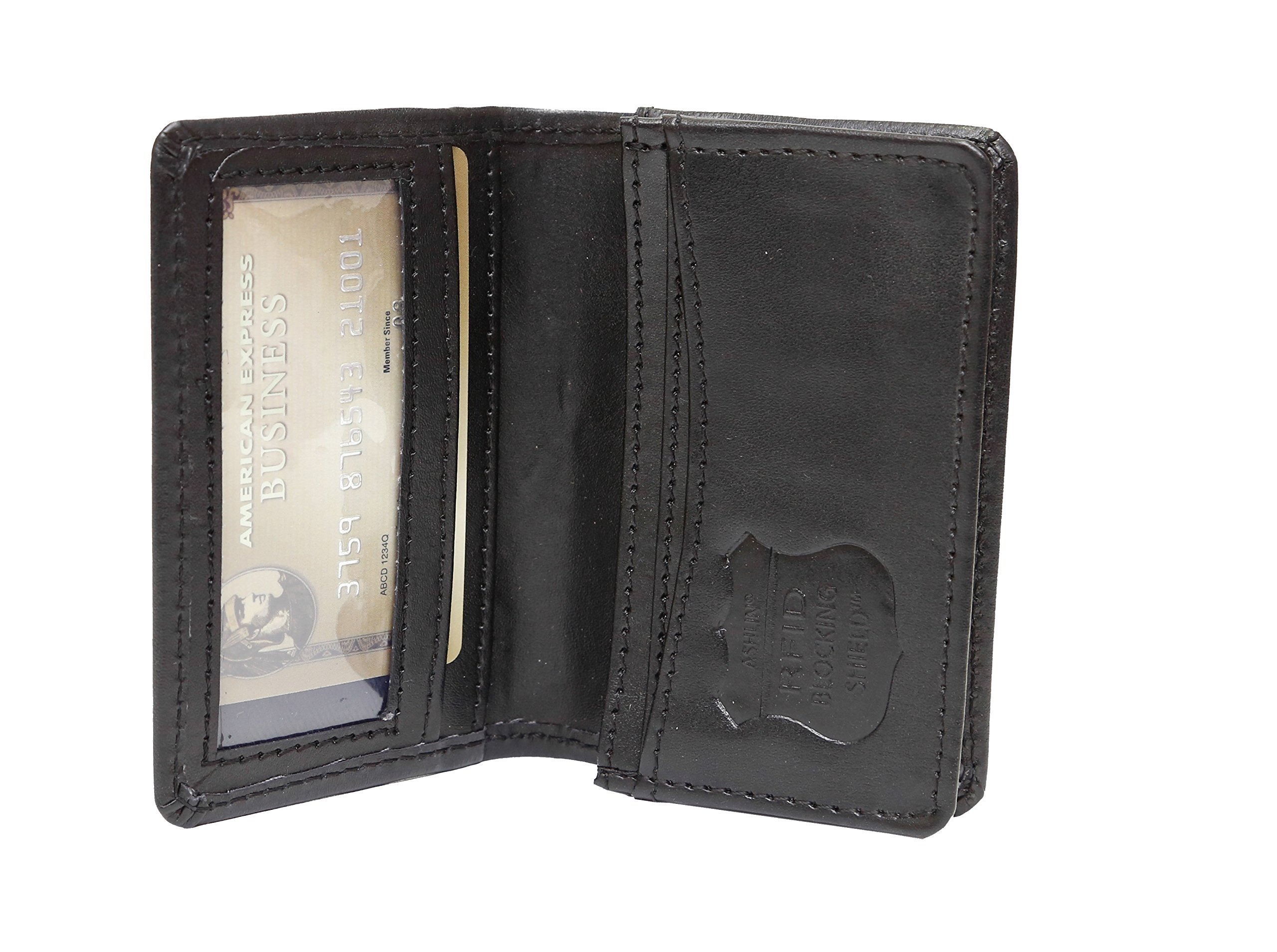 ASHLIN® RFID 100% Vegan Leather Business Card Holder, hold up to 60 business cards [RFID6036-00-01]