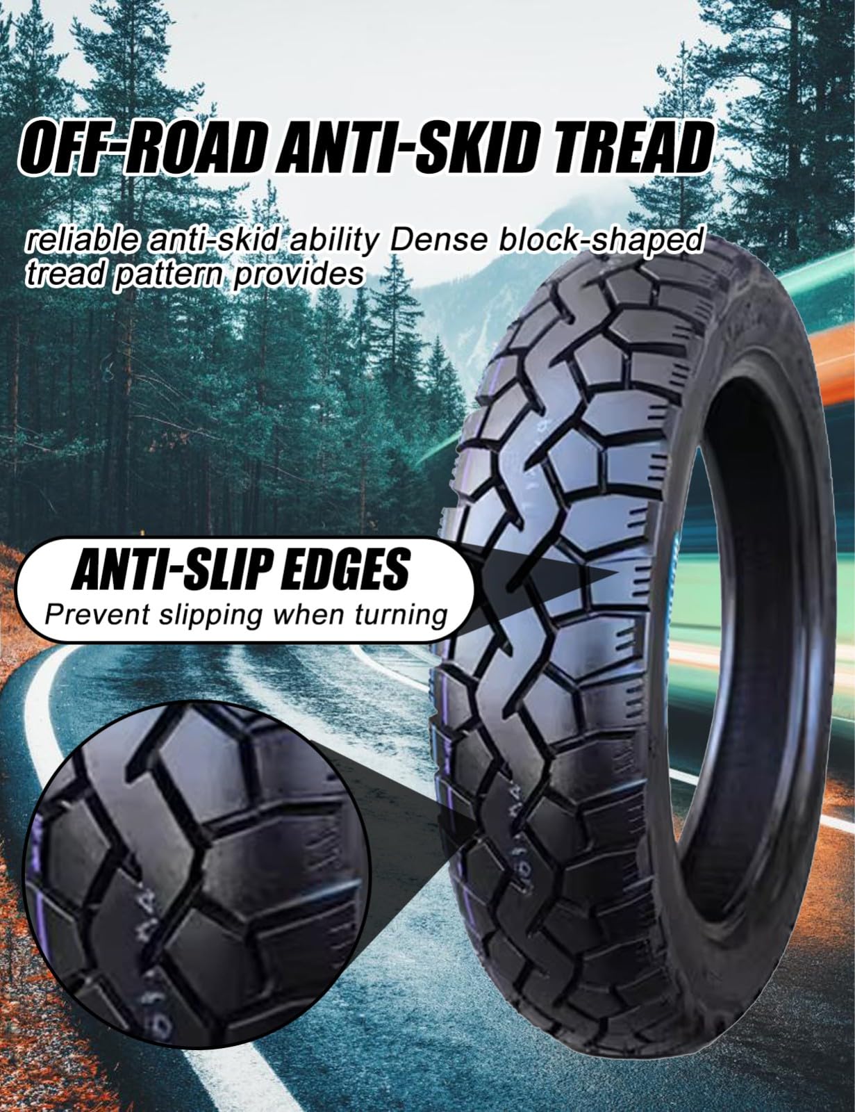 Opona i dętka do motocykli offroad, 16 cali, do motocykli terenowych z przodu lub z tyłu, gruba opona do codziennego użytku, 8 P.R. 300 kPa, 67P