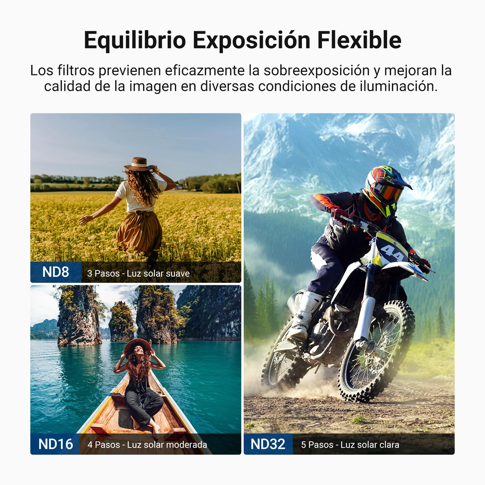 NEEWER CPL + ND Filtro Juego Compatible con DJI Osmo Action 6 Solo, 4 Pack ND8/16/32 Ajustable Polarizador Circular, Objetivo Polarizer, Accesorio Action Cam con Revestimiento Multicapa Rosca, FL-B100