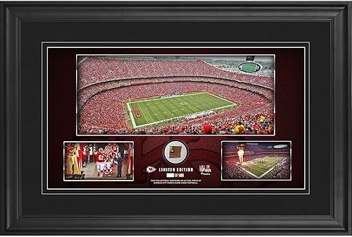 Sports Memorabilia Kansas City Chiefs Framed 10" x 18" Stadium Panoramic Collage with Game-Used Football - Limited Edition of 500 - NFL Game Used