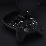 eXtremeRate Black Soft Anti-Slip Silicone Cover Skins, Controller Protective Case for New Xbox One Elite Series 2 with Thumb Grips Analog Caps