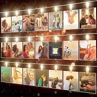 LED Fotoclips Lichterkette für Zimmer Deko - wellead 6M 40LEDs Große Clips Bilder Lichterketten Wand Dekoration für Wohnzi...