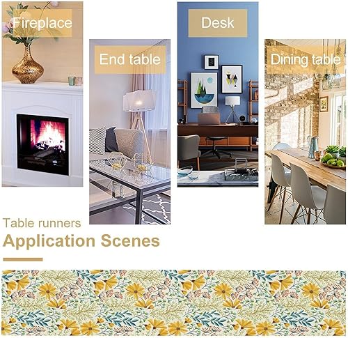 Miniatura 243 de Camino de mesa ondulado de los años 70, retro, hippie abstracto, vintage, verde, rosa, con estampado de ondas para el hogar, cocina, comedor, patio,