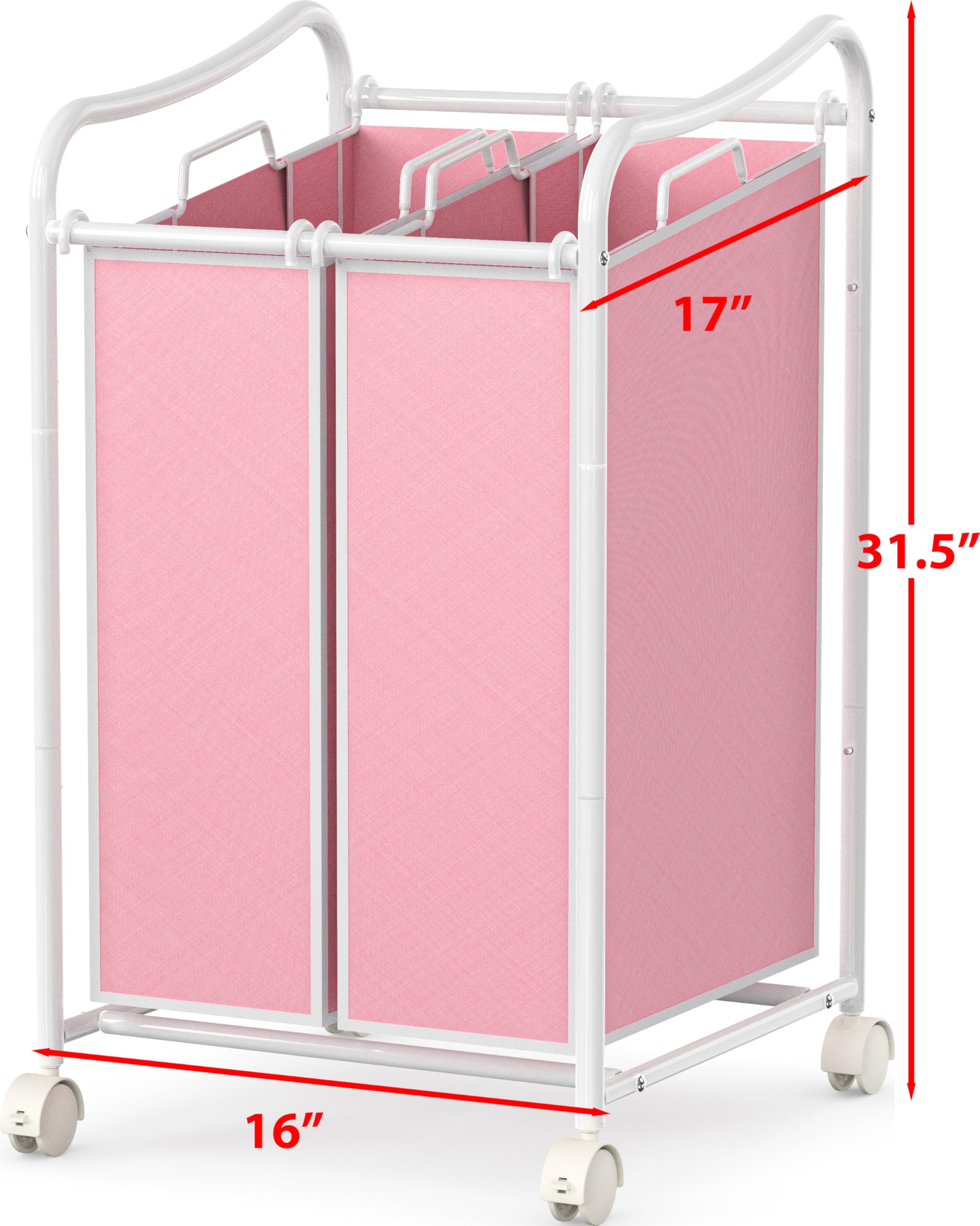 Amazon.com: Simple Houseware 2-Bag Heavy Duty Rolling Laundry