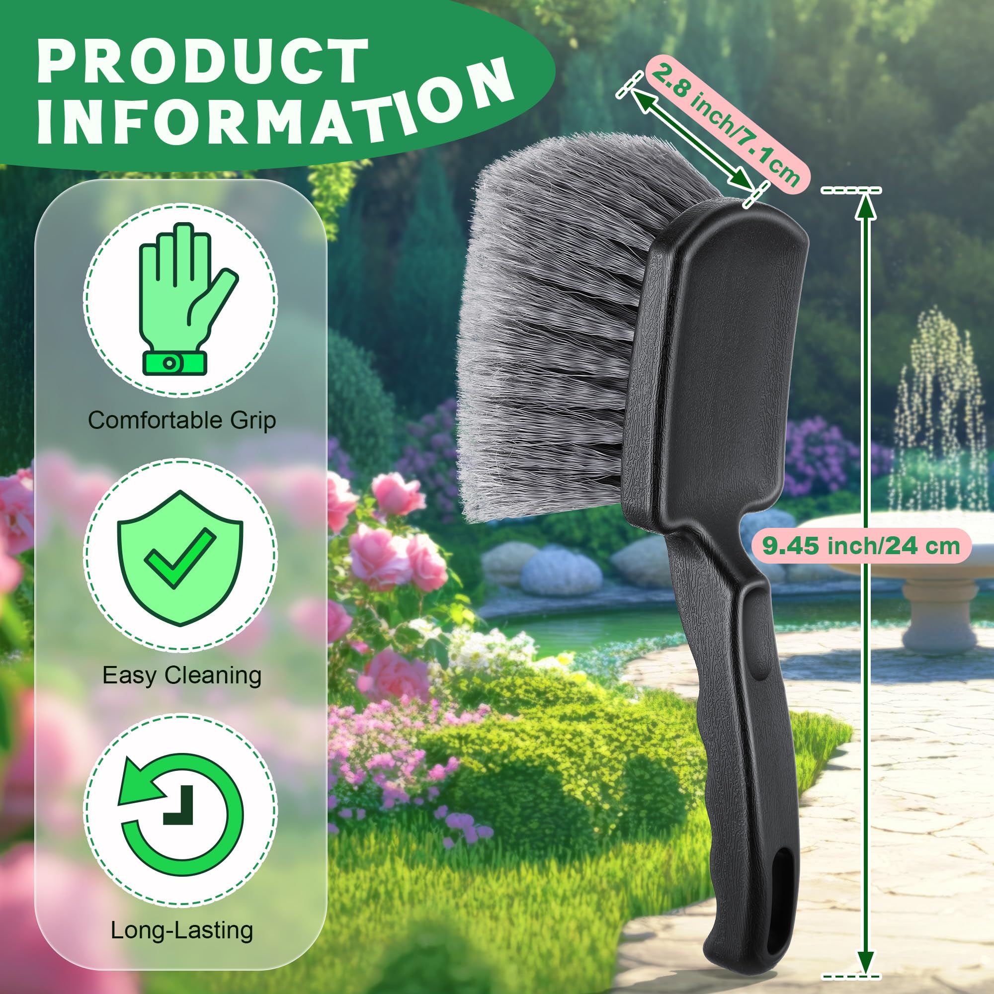 Dunkive Brush for Bird Baths, Bird Bath Cleaner with Ergonomic Handle and PVC Bristles, Gentle Yet Effective Cleaning for Wigglers, Feeders, Hook Design