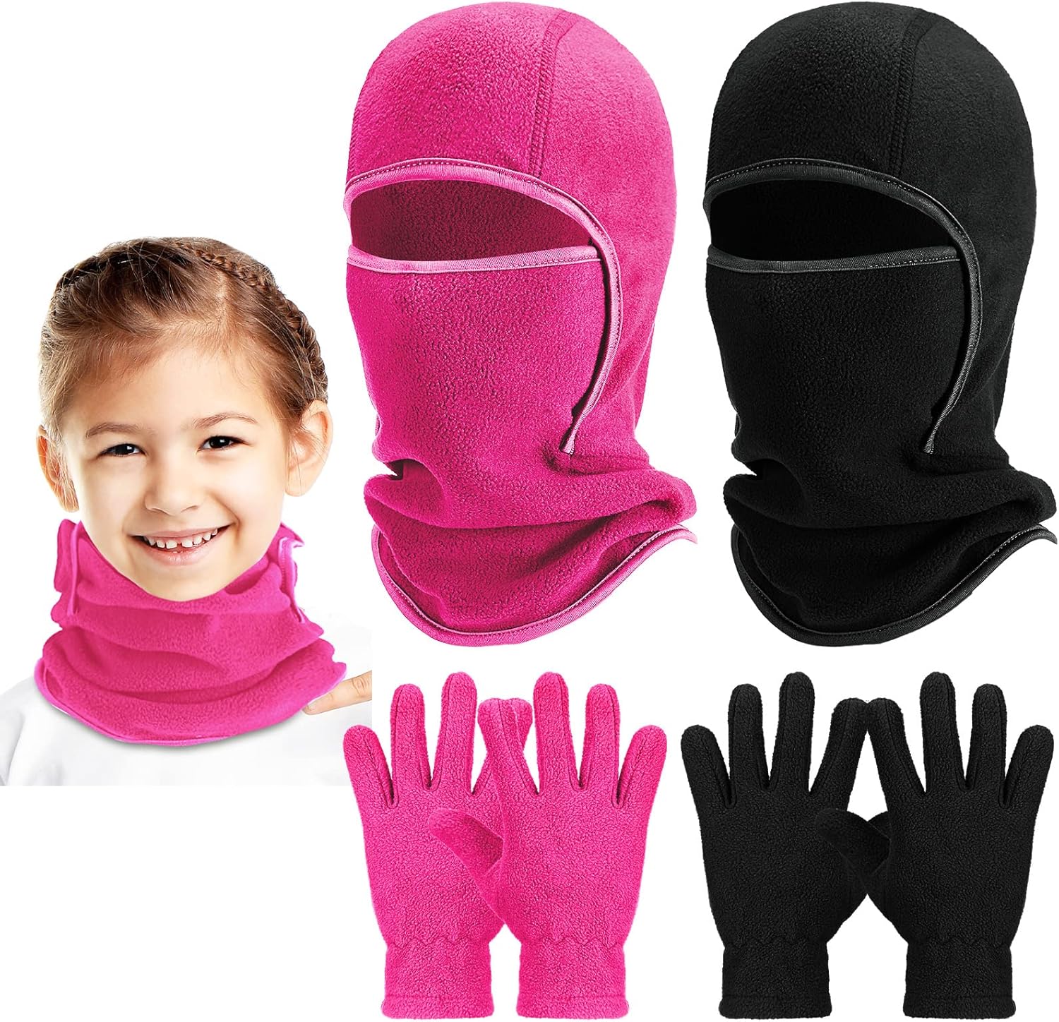 Pcs Kids Balaclava Ski Mask and Fleece Gloves Set Namibia Ubuy