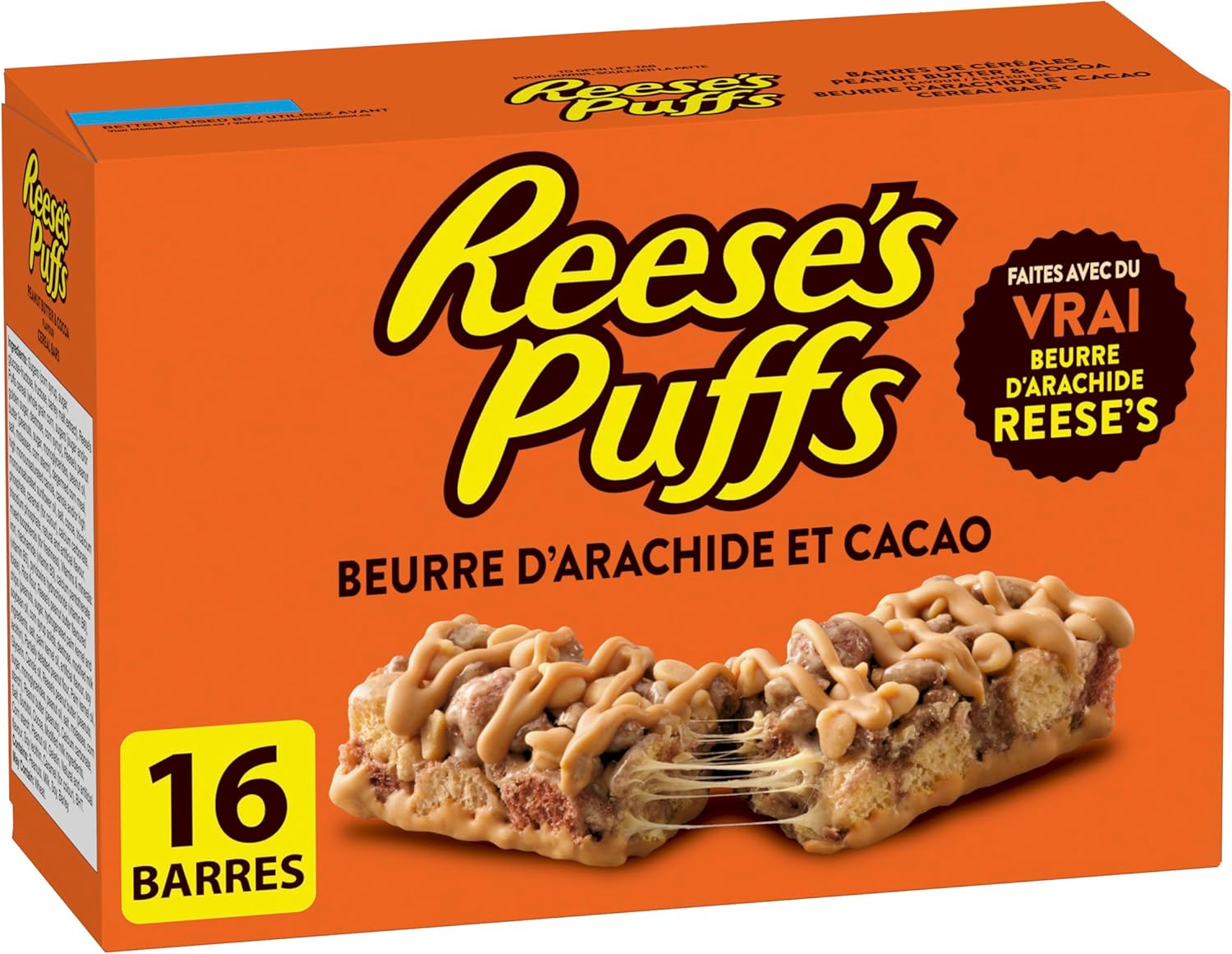 Reese's Puffs - Family Pack Size - Peanut Butter and Cocoa Flavour Cereal Bars, Pack of 16 Bars, Made with Real Reese's Peanut Butter - Image 4