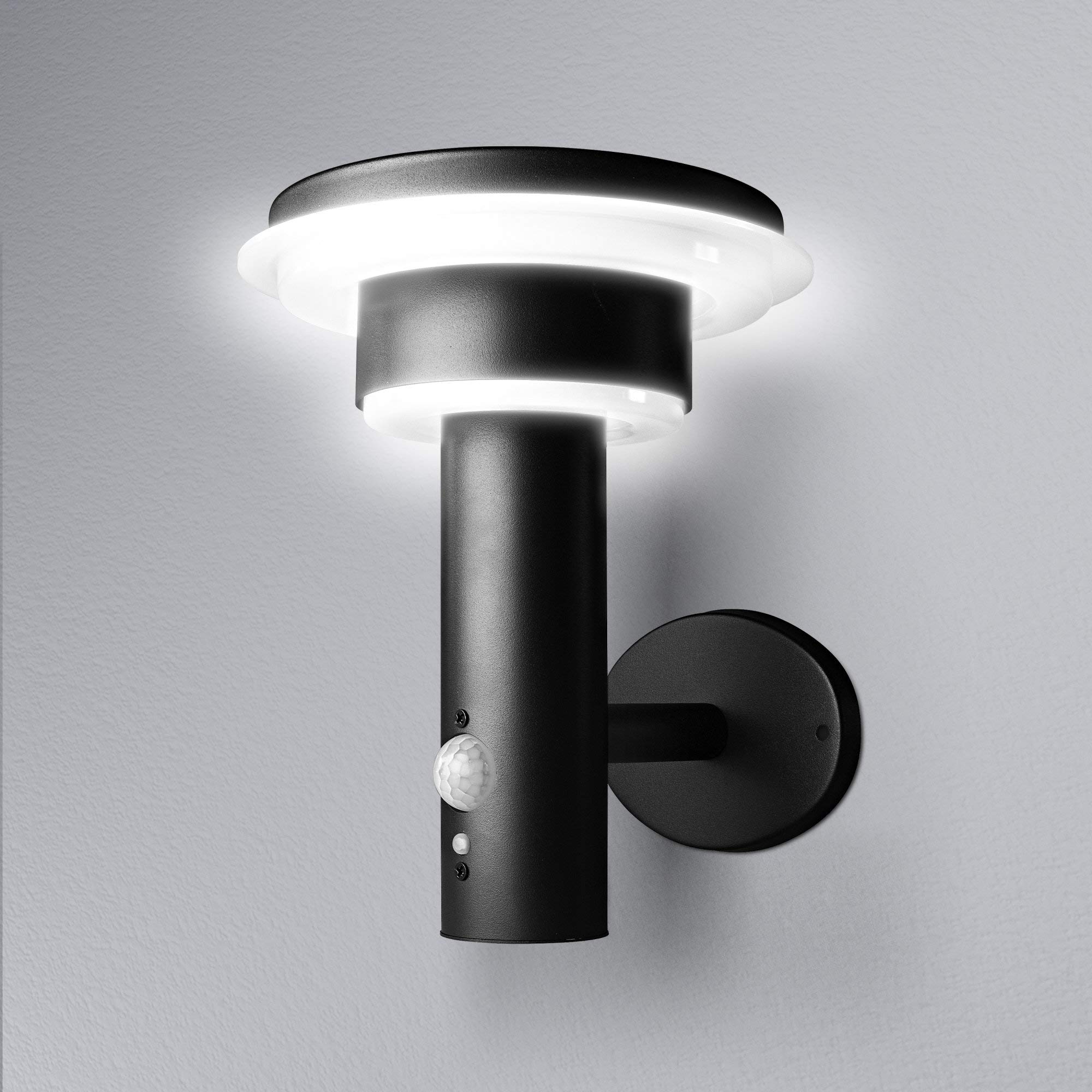 LEDVANCE Applique murale solaire à double cercle Endura Style, acier inoxydable, 6 W, noir, taille unique