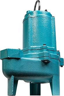 Little Giant 9SC-CIM 115 Volt, 4/10 HP, 6000 GPH Manual Epoxy-Coated Cast Iron Submersible Sewage Pump, 20-Ft. Cord, Blue, 509413