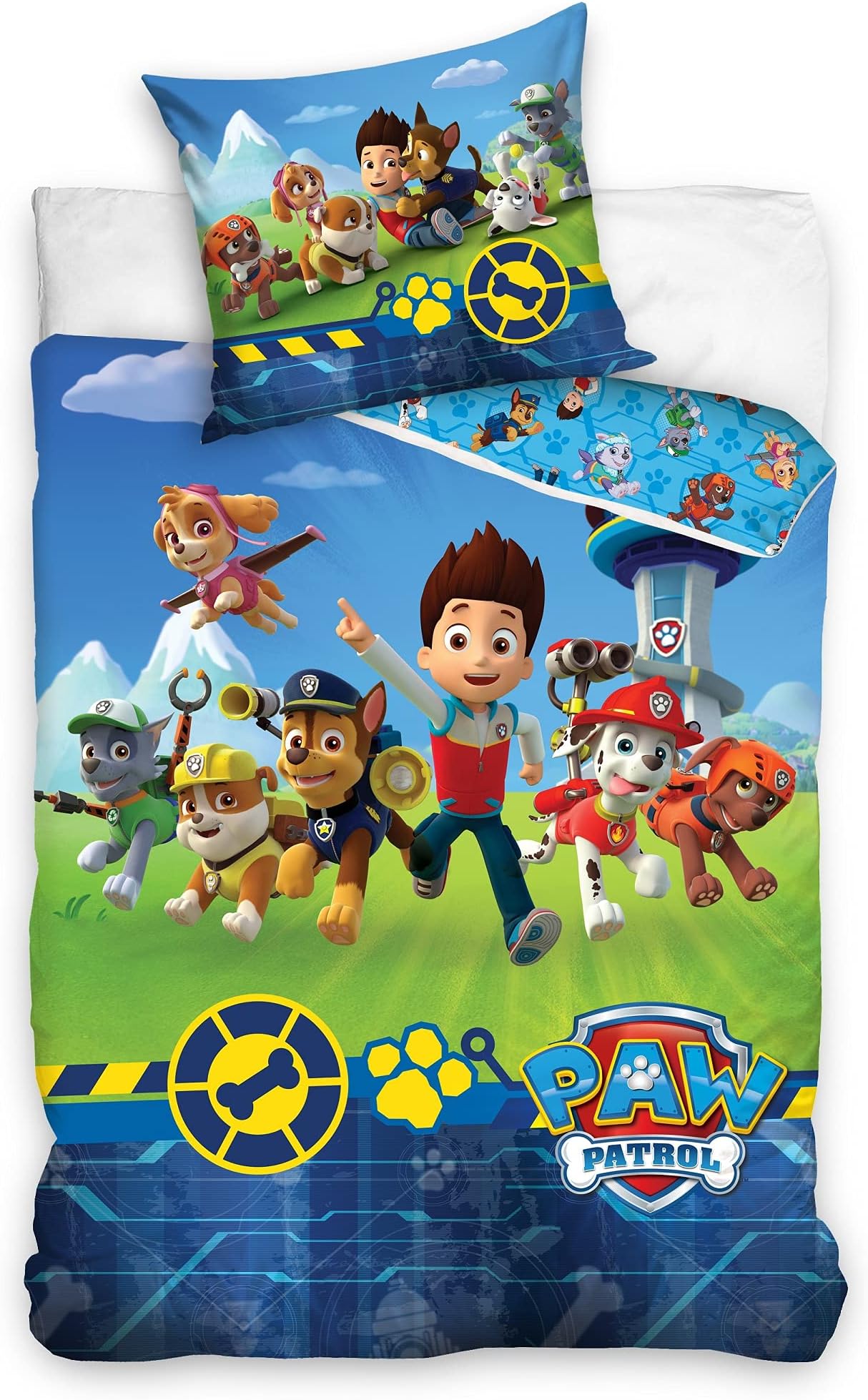 PAW Patrol Bettwäsche Set 135x200 Cm - Wendebettwäsche Mit Chase & Marshall