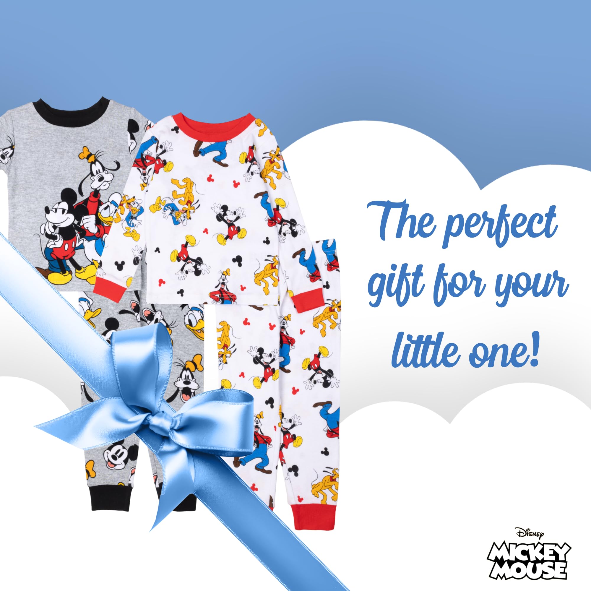 Disney 4-Piece Snug-Fit Cotton Pajama Set, Soft & Cute for Kids Set di Pigiama Bambini e Ragazzi