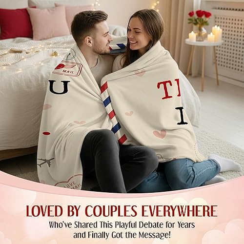 Miniatura 7 de Regalos para el día de San Valentín para ella y él, manta de forro polar suave de 50 x 60 pulgadas, regalos de aniversario para parejas, regalos