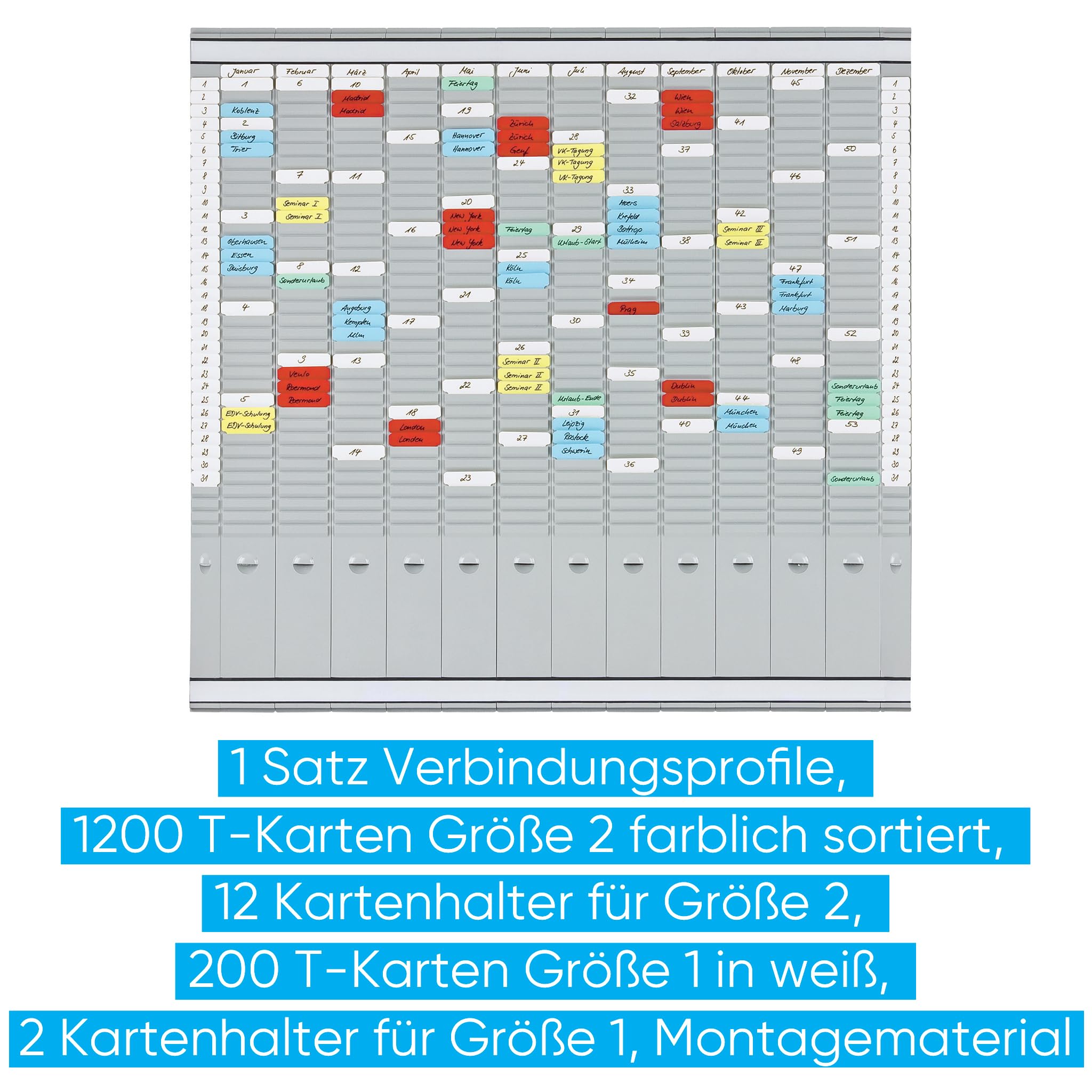Franken PV-SET4-Peinture au bureau avec planning à fiches T Titres en allemand 81,9 78 x 12 cm - 2 "35 pièces