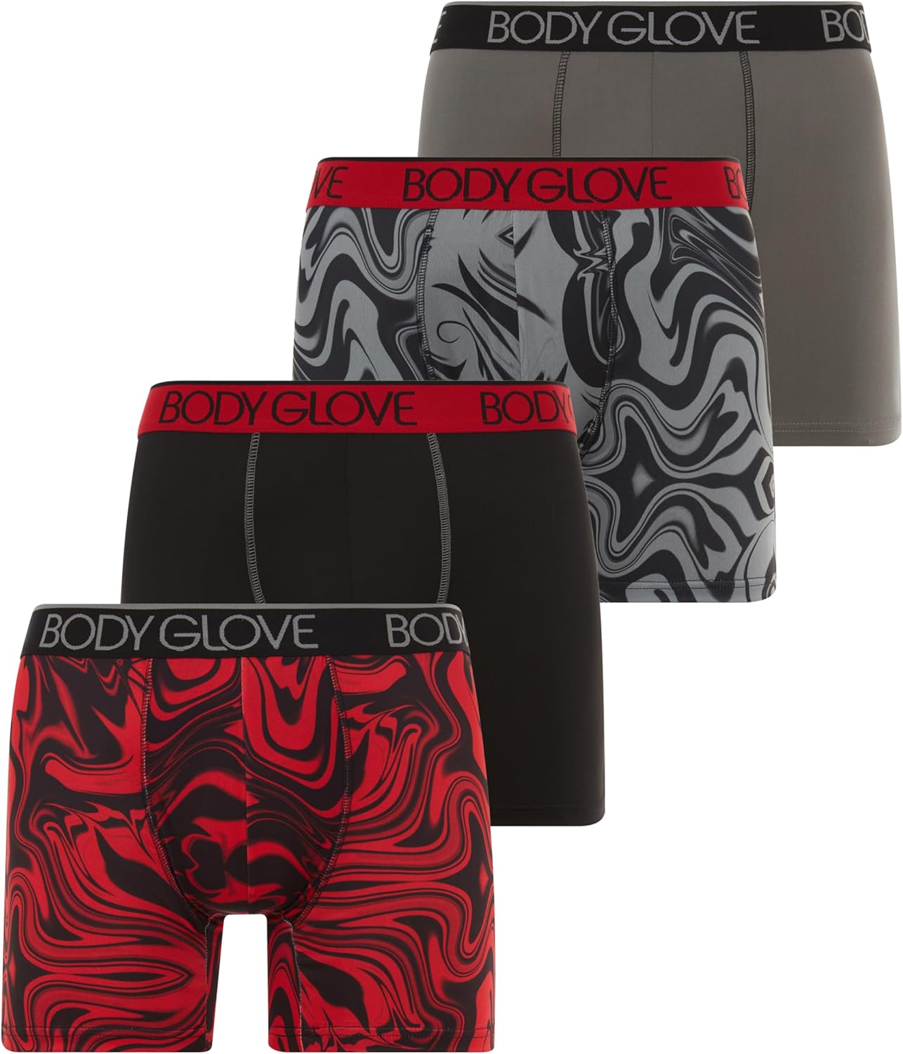 Body Glove Mens Boxer Briefs Multi Packs, Dry Fit Performance Value Underwear, Breathable Active Stretch Athletic Boxers