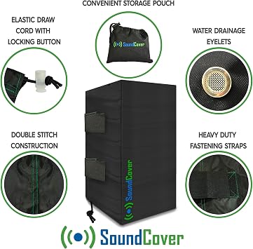 The Original Light Outdoor Speaker Covers for C-Bracket Mounted Speakers Premium 210T Polyester with Silver UV Protective Coating Water-Resistant, All-Weather Protection Small Size (Set of 2)