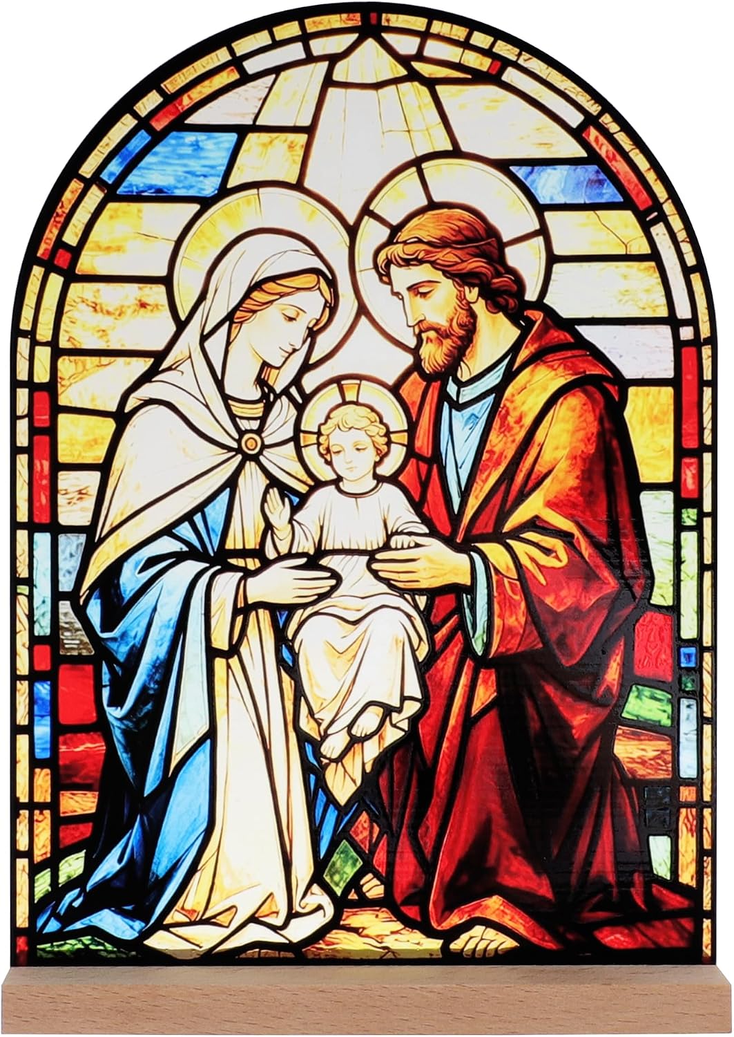 KOMI Holy Family Stand Statue Acrylic Catholic Icons Ornament Home Altar Decor Christian Gifts