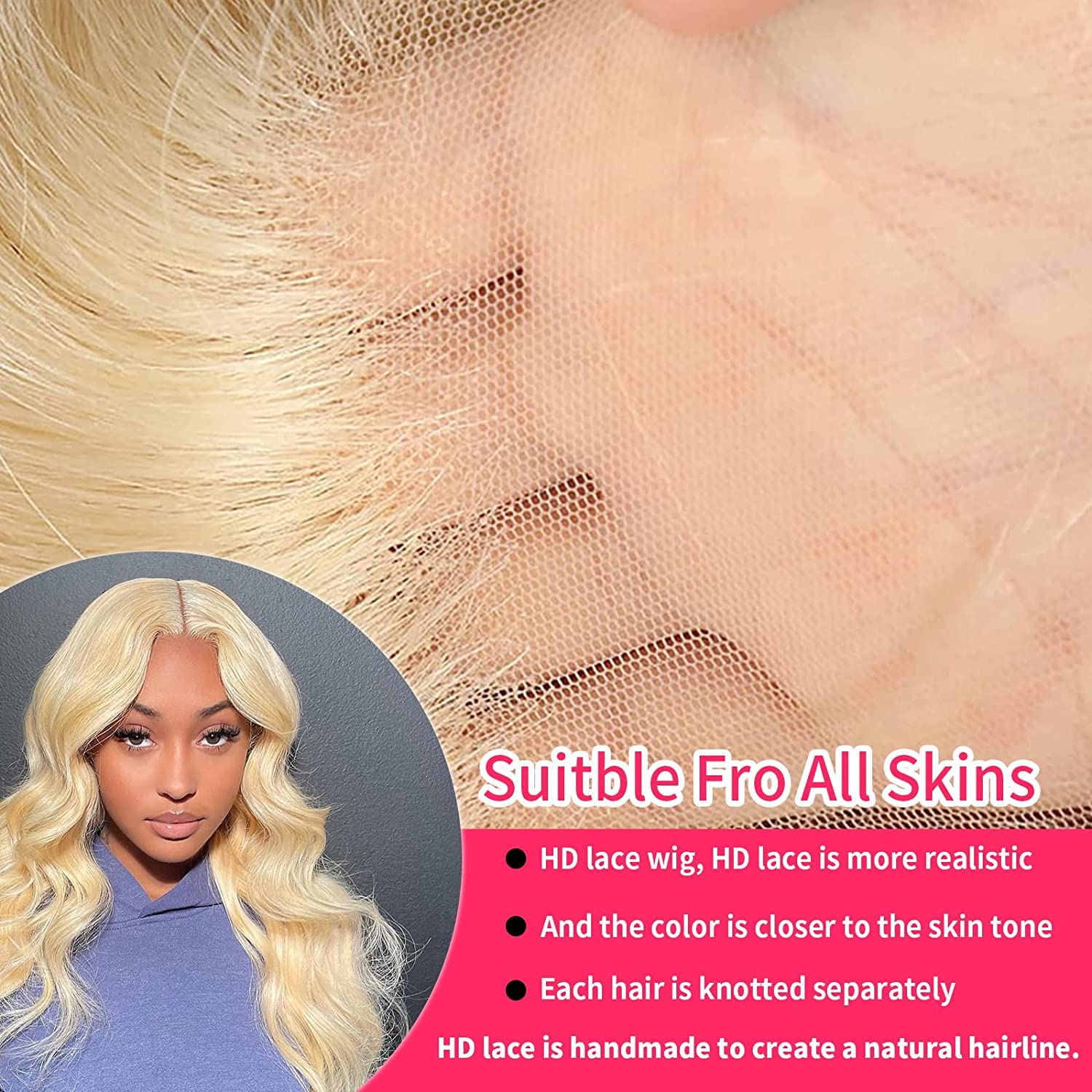 26 Inch Body Wave Lace Front Wig - Human Hair Blonde, 4x4 Lace Front, 200% Density, Glueless, 4x4 Closure, Pre Plucked