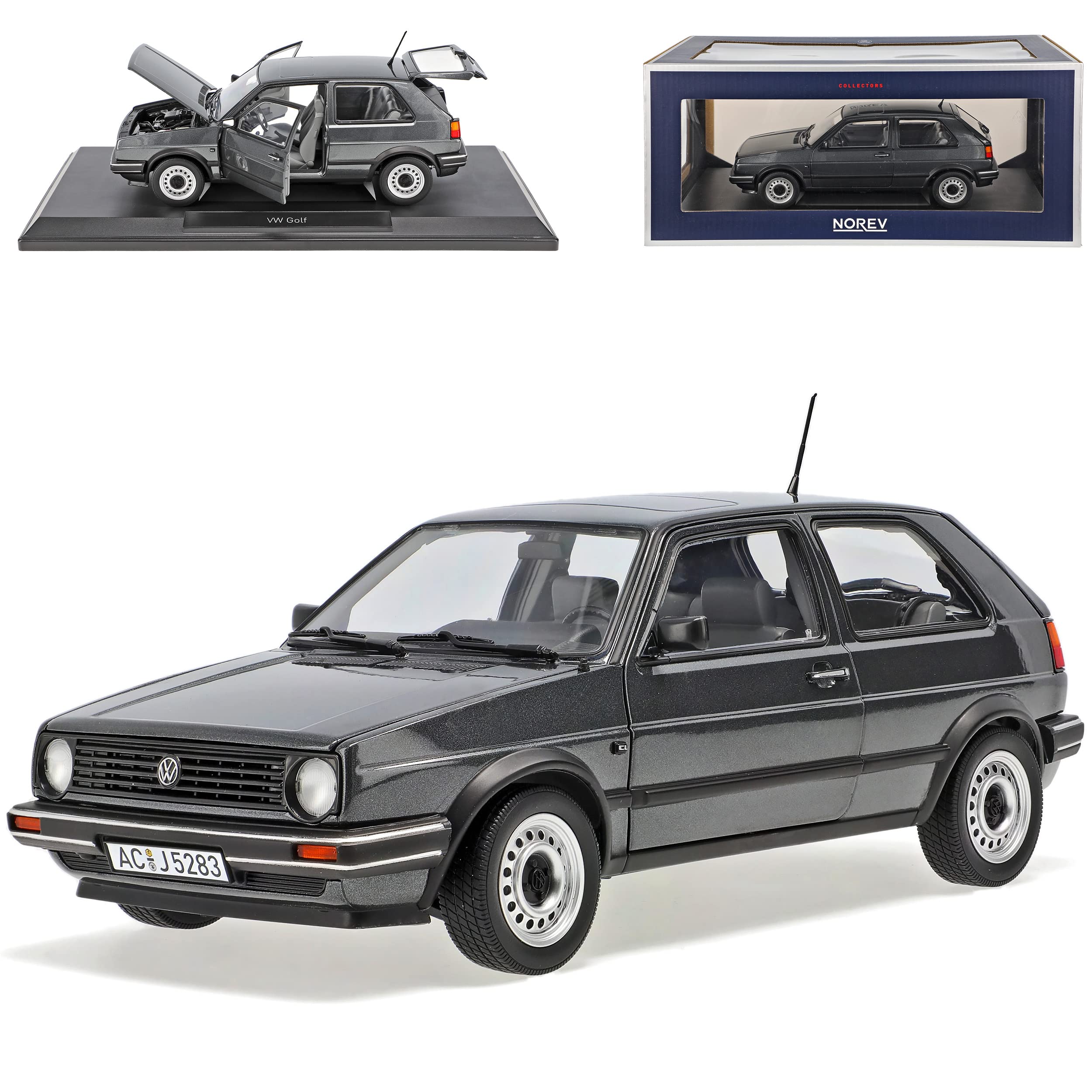 Volkwagen Golf II CL Grau Metallic 1983-1992 1/18 Norev Modell Auto