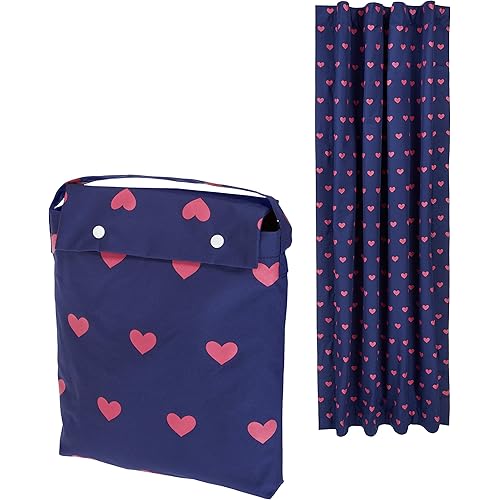 Amazon Basics Portable Window Blackout Curtain Shade with Suction Cups for Travel - 50" x 78", Pink Hearts - 1-Pack