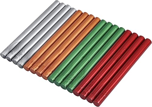 Miniatura 4 de Yoption Paquete de 16 varillas de cera de sellado de pistola de pegamento de Navidad para sello de cera ideal para invitaciones de boda tarjetas