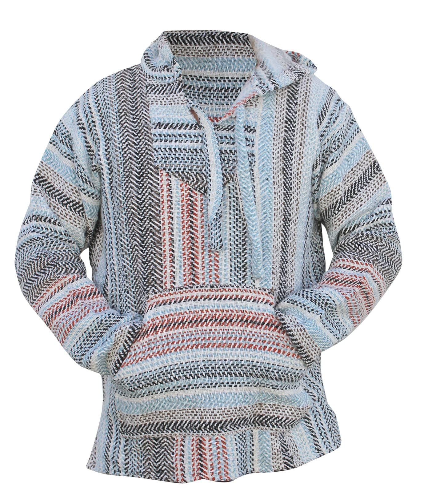 Deluxe Mexican Baja Hoodie Sweatshirt Pullover Jerga Surf Poncho Drug Rug