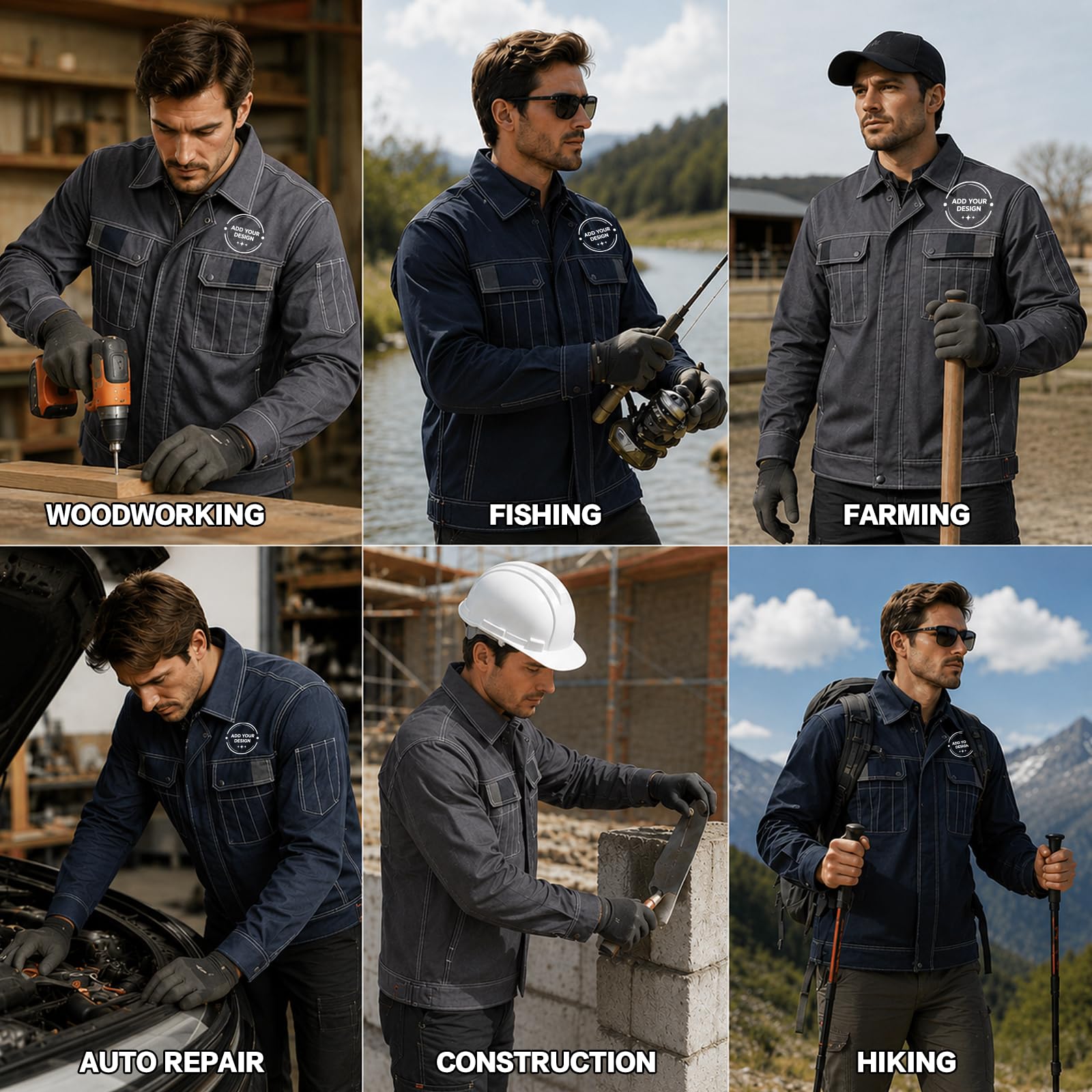 Abbigliamento protettivo personalizzato a maniche lunghe con logo resistente agli strappi traspirante per fabbriche