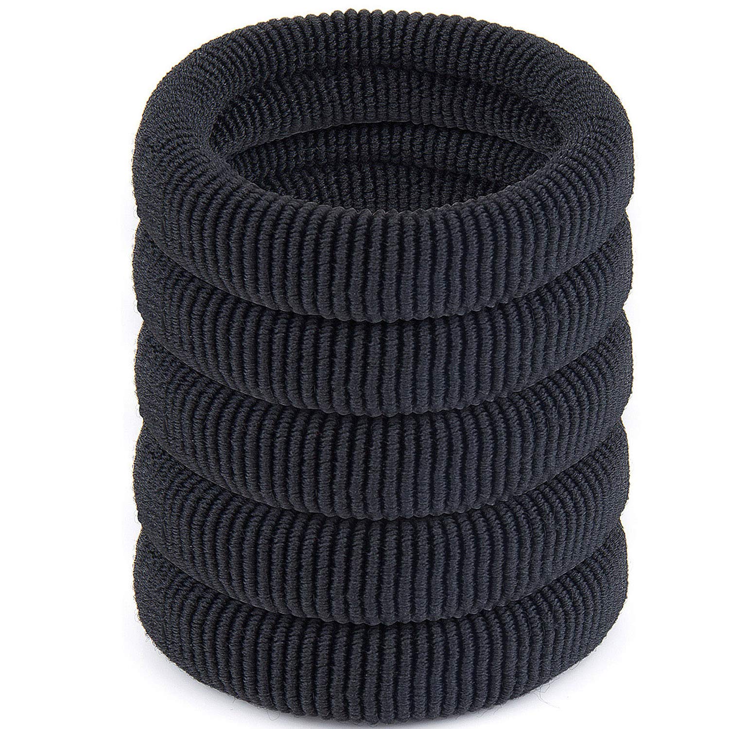 ZWOOS50 Pieces Hair Bands - Hair Elastics No Metal Elastic Soft for Big Heavy Curly Hair