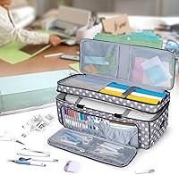 Vista 7 de LUXJA Estuche de transporte de doble capa con bolsillo para alfombrilla de corte para Cricut Maker 4, Maker 3, Explore 4, Explore 3, Explore Air 2