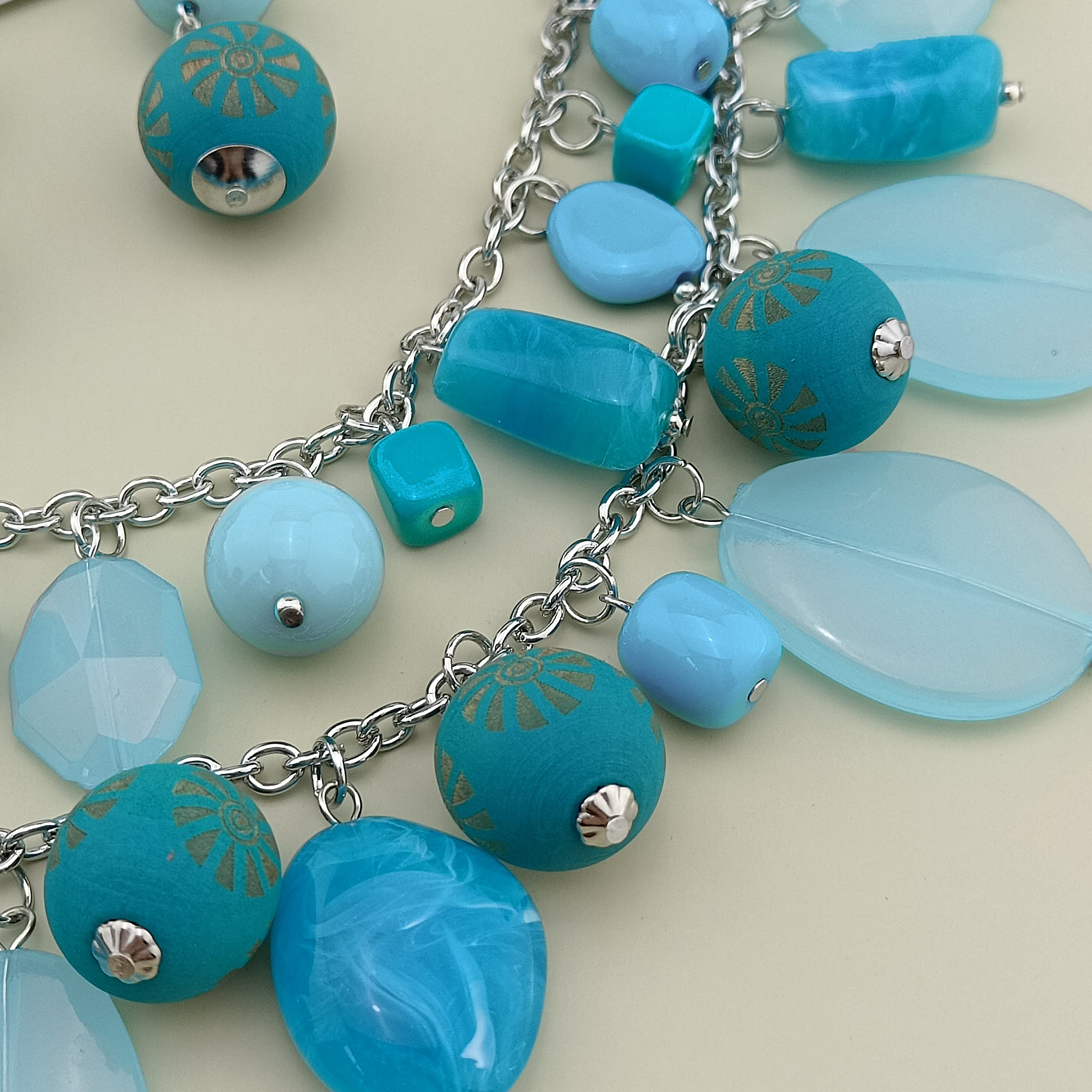 Bocar JEWELRY Collana a 2 strati con perline grosse alla moda, idea regalo da donna Standard, Nessuna pietra preziosa(NK-10619)