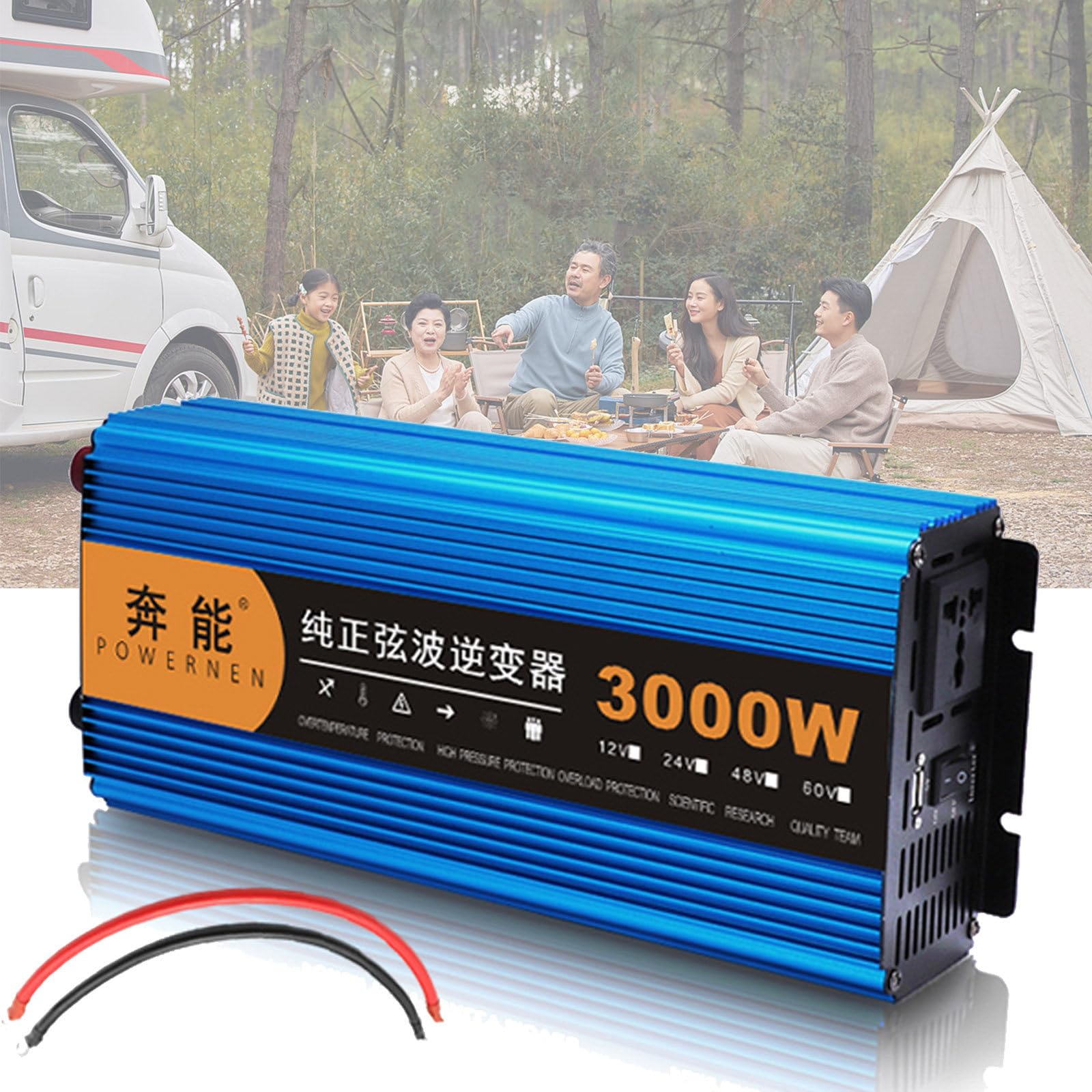 3000 W 4500 W 6000 W 8000 W Przetwornica czystej fali sinusoidalnej Przetwornice mocy prądu stałego Dc 12 V/24 V na prąd przemienny 220 V-240 V Wysokowydajny falownik,3000W-24V