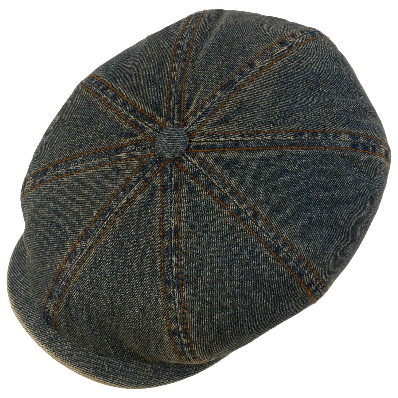 Stetson Hatteras Gorra Newsboy Estilo Denim Lavado Hombre Otono Invierno