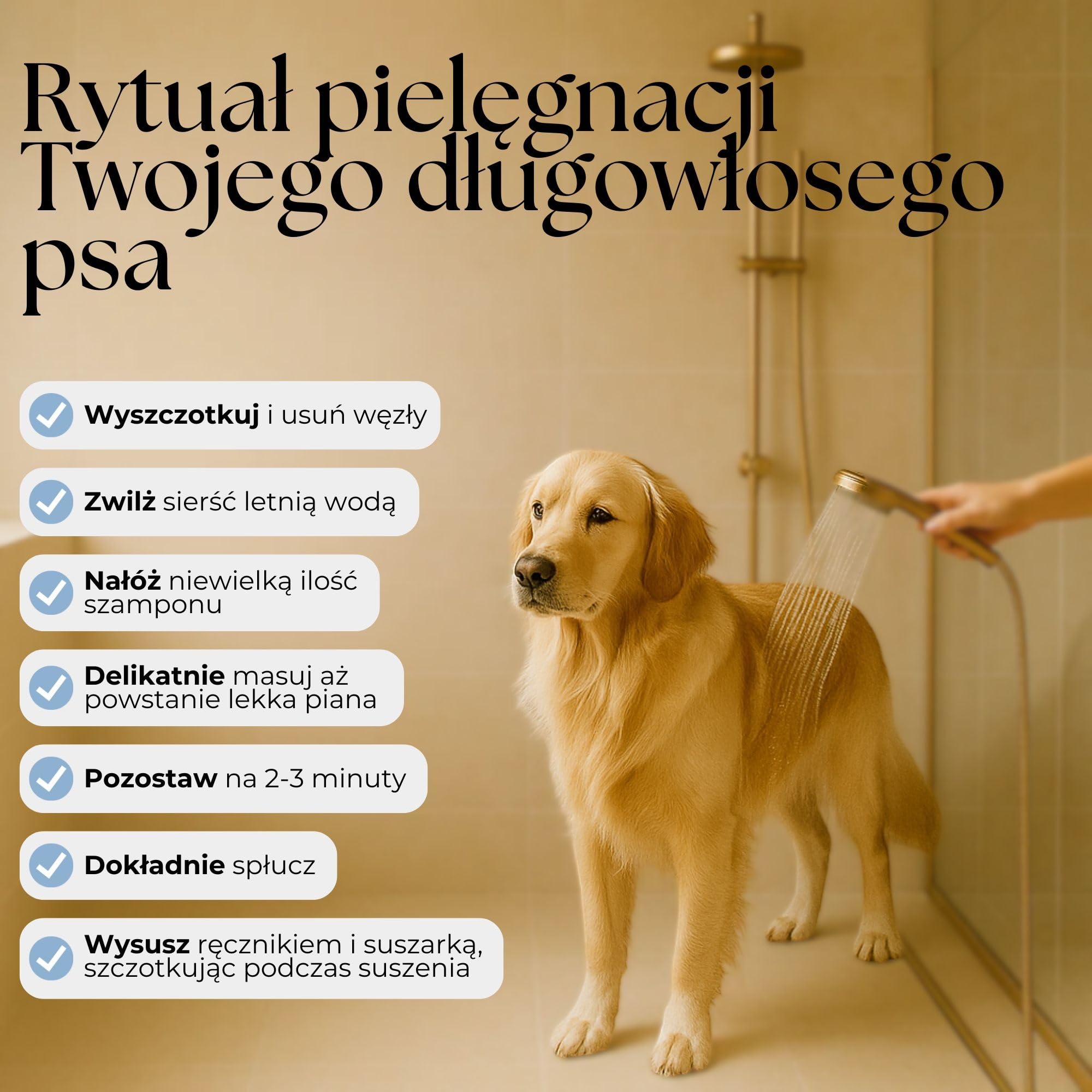 Szampon dla Psów Długowłosych 250ml – ASSOPET - Naturalny Szampon Rozplątujący z Bio Olejem Arganowym i Bio Aloe Vera – Miękka, Lśniąca i Jedwabista Sierść – Delikatny, 100% Wegański, Made in Italy