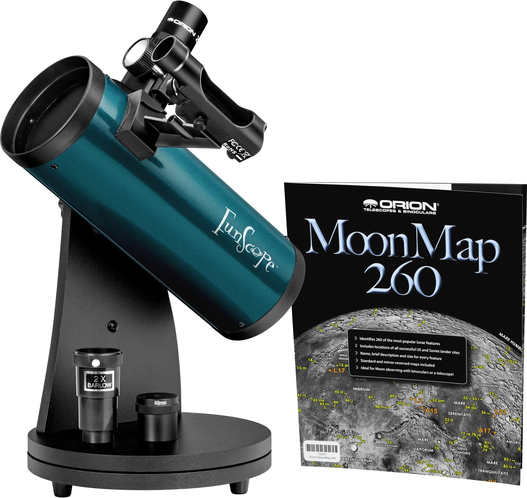 FunScope 76mm TableTop Reflector Telescope For Kids & Beginners - Small & Compact - Ideal First Astronomy Telescope Gift for Kids & Young Adults