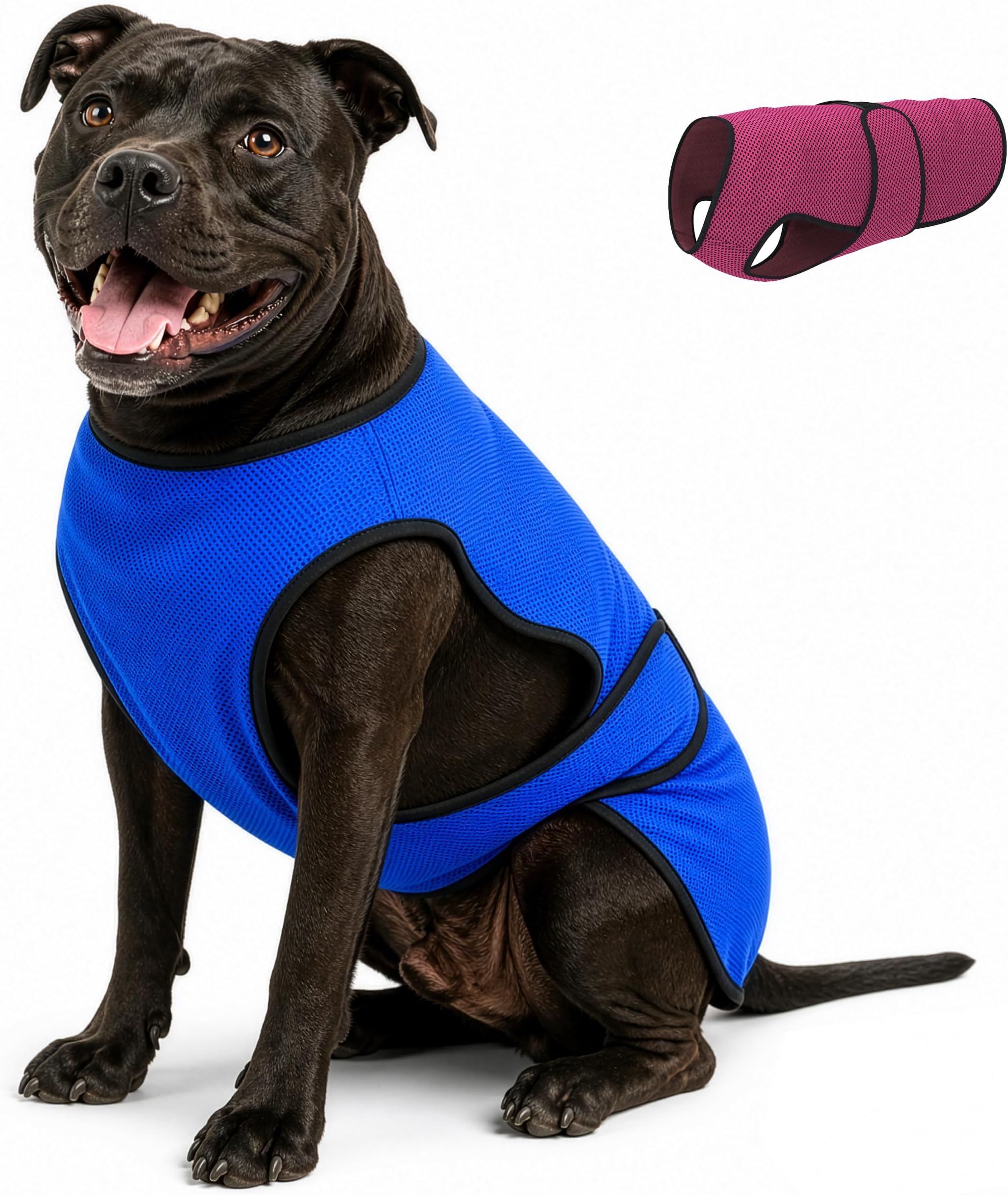 Dog Cooling Vest โ Lightweight Evaporative Shirt with UV Protection for Small, Medium, and Large Dogs โ Breathable Soft Fabric for Hot Weather (XL, Dark Blue)