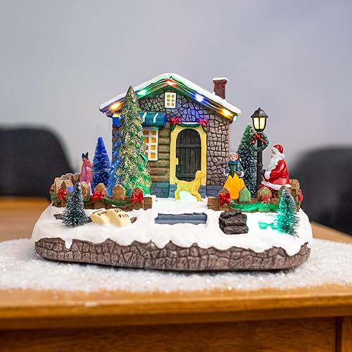 Miniatura 3 de FG Square Christmas Village Animado Ski Mountain and Train  Colección de casa de Navidad Accesorios Figuras para decoraciones de Navidad y regalo