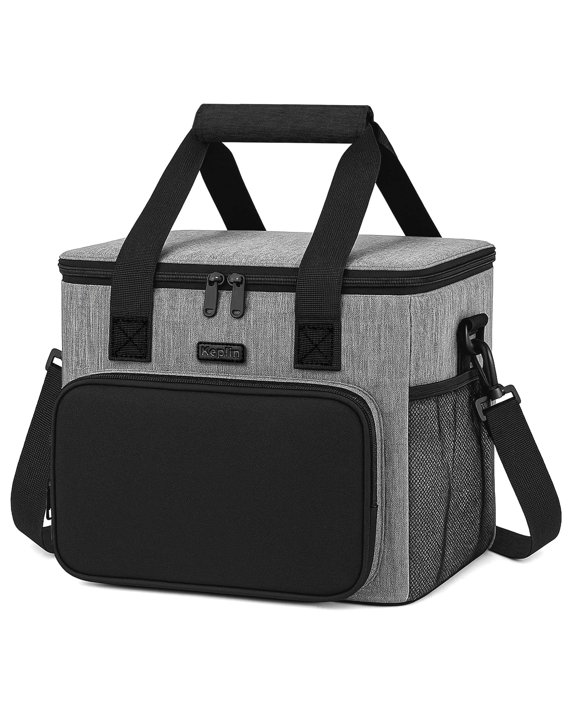 KEPLIN Insulated Cooler Bag 8.5L Waterproof & Leak Resistant with Shoulder Strap, Side & Front Pockets Portable Lunch Box for Picnic, Camping, Beach, Travel, Large Capacity & Durable (26 x 17 x 21 cm)
