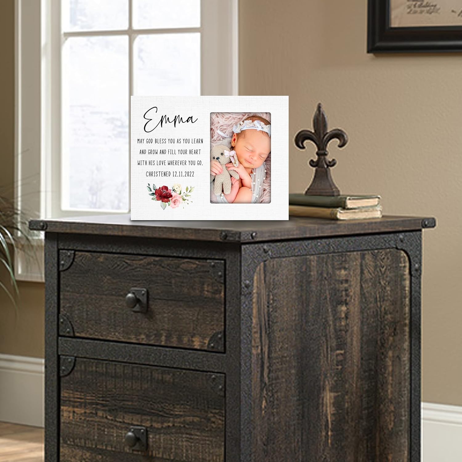 LifeSong Milestones Personalized Baptism Christening Picture Frame Gifts for Girls Godparents Gifts Baby Shower Keepsakes| Custom Photo Frame holds 4x6 Photo (Girls - May God Bless You) - Image 6