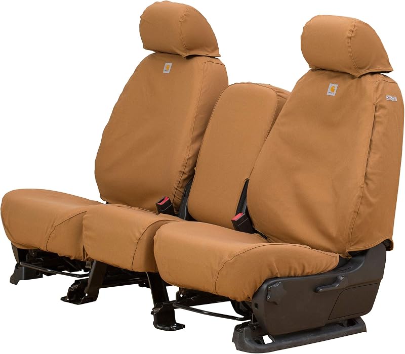 Capa para Banco Dianteiro Sob Medida Covercraft Carhartt SeatSaver em Duck Weave Marrom para Chevrolet Silverado e GMC Sierra