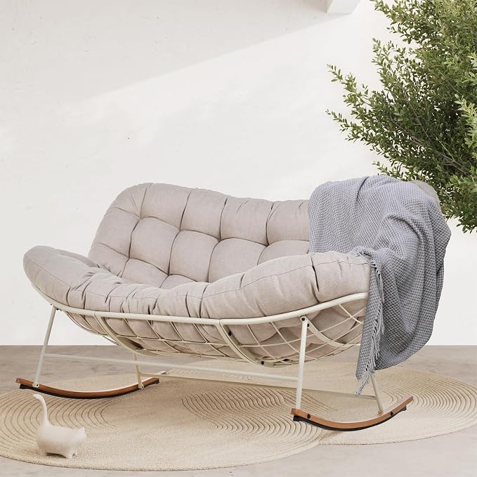 Amazon.com : Grand patio Rocking Chair Outdoor, Oversized Papasan ...