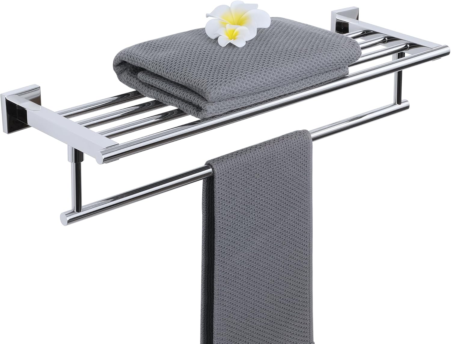 Alise 24 Inch Towel Racks for Bathroom, Towel Rack Wall Mounted with Tower Bars, SUS 304 Stainless Steel Bathroom Shelf, Heavy Duty Hand Towel Holder (Polished Chrome Polished Chrome 24-Inch