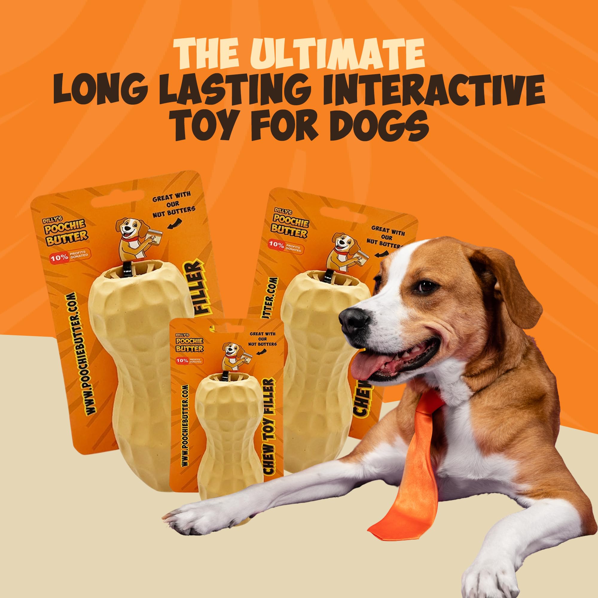 Poochie Butter - Juguete para Perros con Mantequilla de maní | Juguete de Mantequilla de maní para Perros | Juguete masticable para Perros