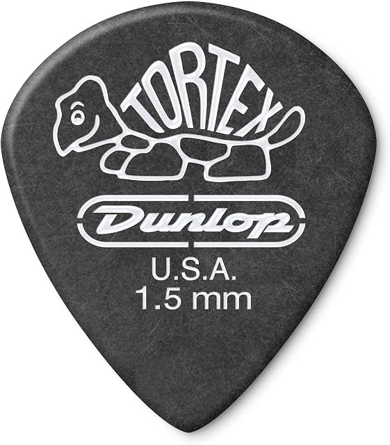 Jim Dunlop 482P 1.5mm Tortex Pitch Jazz III Guitar Pick - Black (Pack of 12)