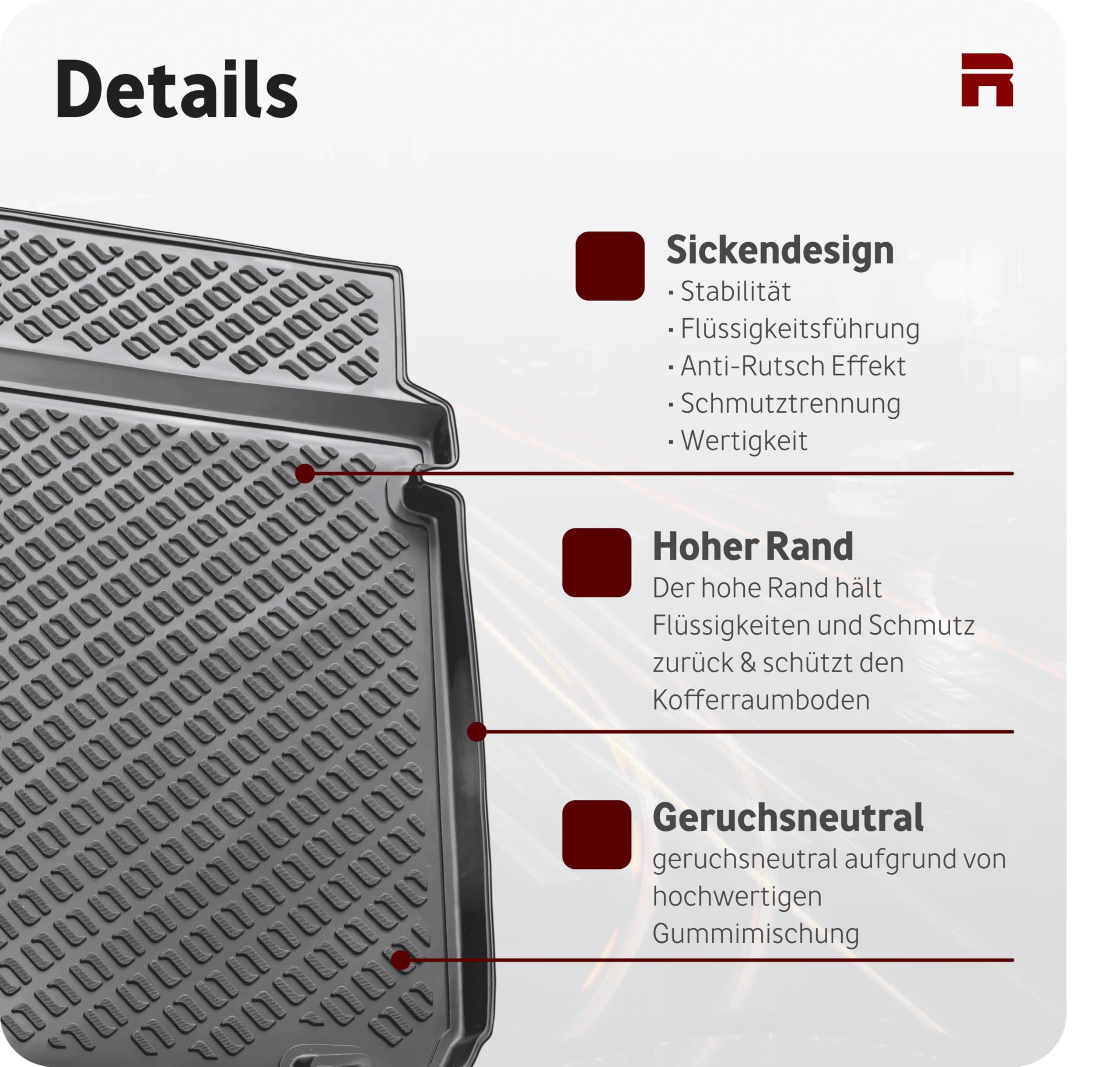 Recambo Kofferraumwanne Kunststoff Hyundai i30 III | ab 2017 | passgenau | Passgenau per 3D-Scan | Robuste PE-Hartschale stoppt jeden Schmutz | Kratzfest, leicht & formstabil für jeden Einsatz